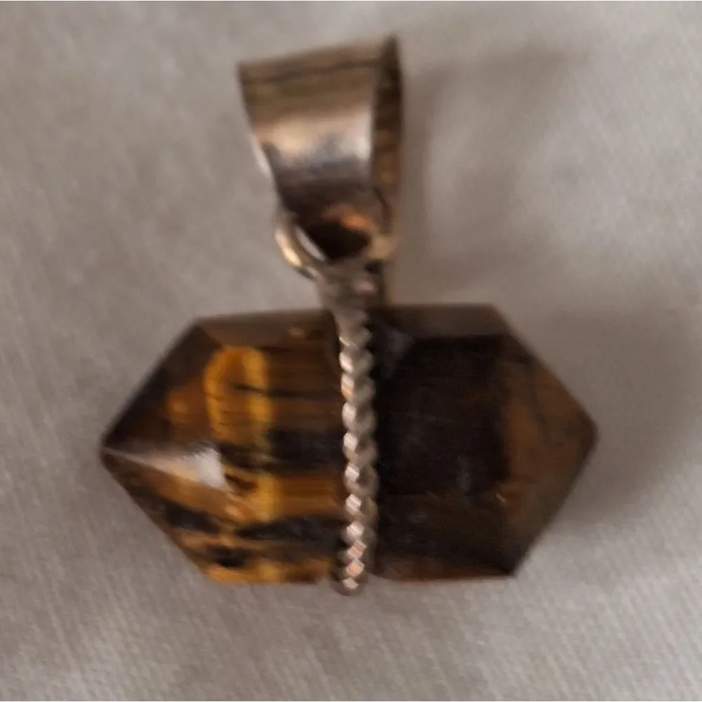 Silver Cats Eye Brown, Pendant, Charm